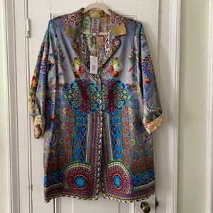 Johnny Was NWT silk floral jacket lined